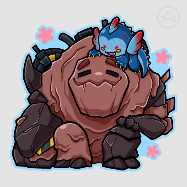[ Dispatch ] Golem and Baby Kaiju Sticker