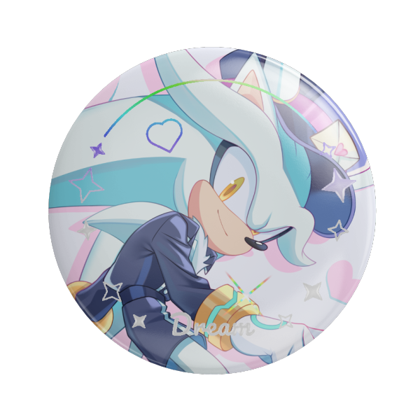 Silver Valentine's Day Holographic Badge