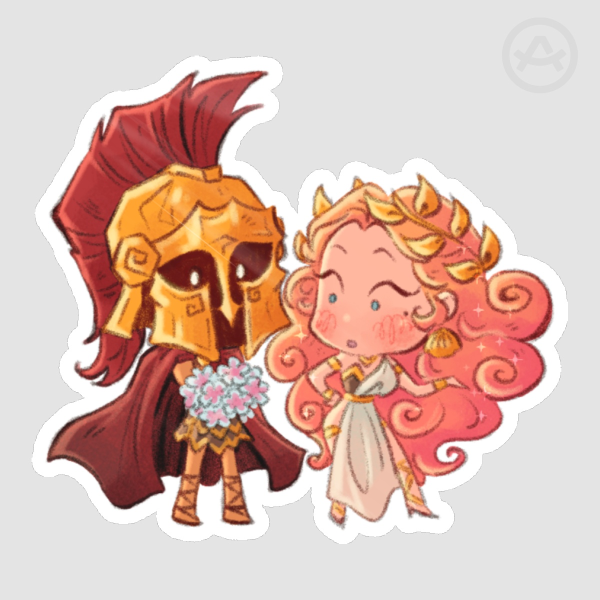 Chibi Ares & Aphrodite Sticker