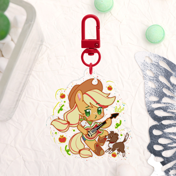 MLP AppleJack Glitter Acrylic 5cm Keychains