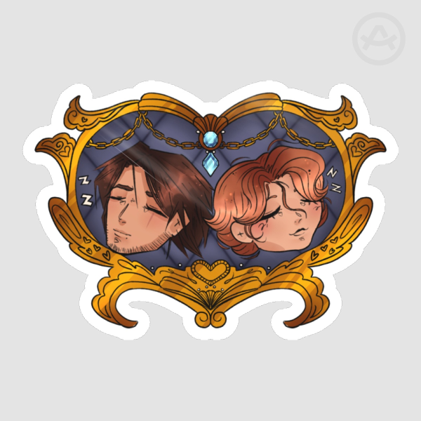 Castlevania Trevor and Sypha eepy sleepy sticker