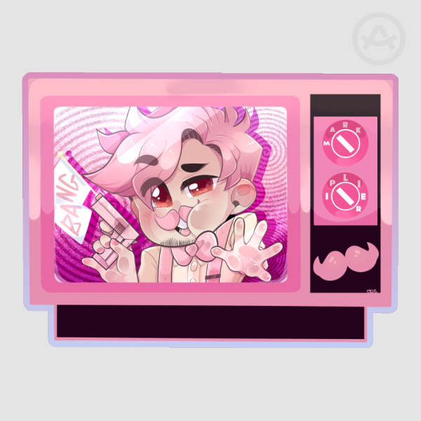 Warfstache TV Sticker