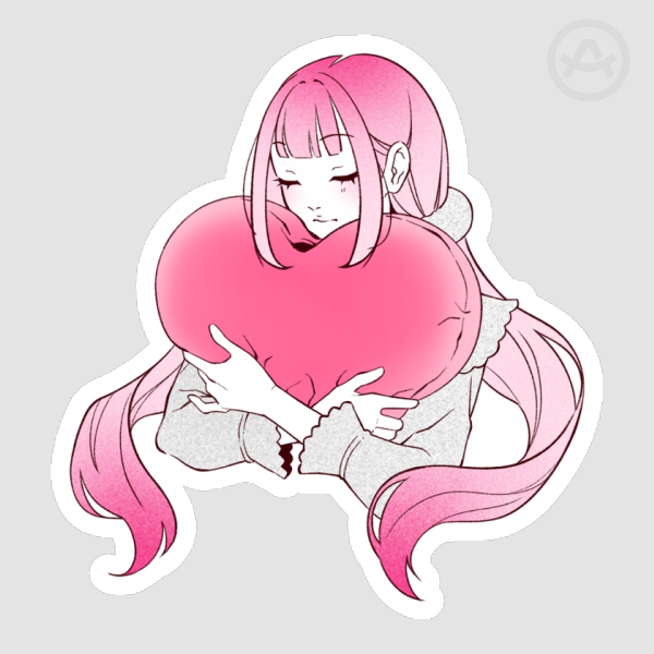 [OC] Pink Heart Sticker