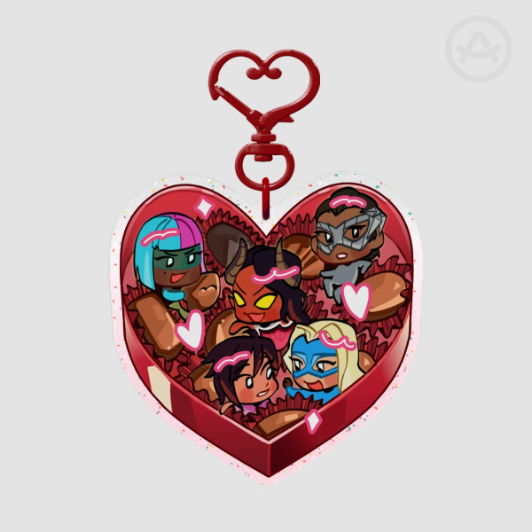 Dispatch Z Team Valentines Glitter Keychain