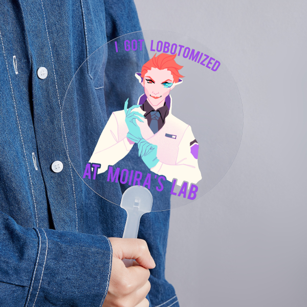 Lobotomized at Moira's Lab Transparent Hand Fan - 6.61""(168mm)