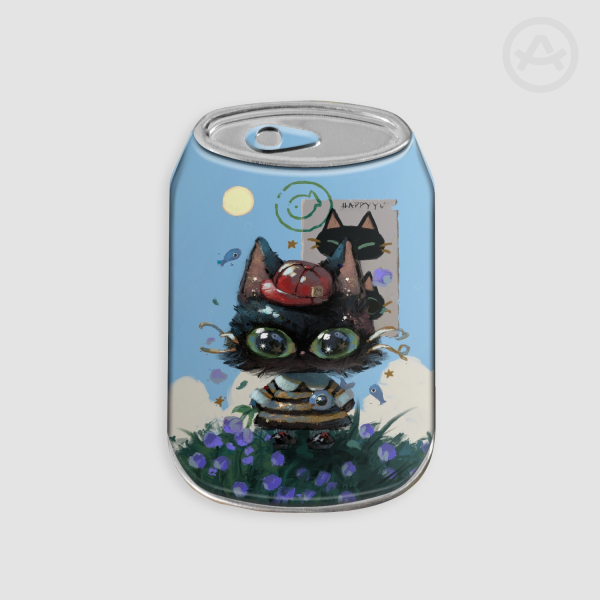 Black Cat Can Shape Badge