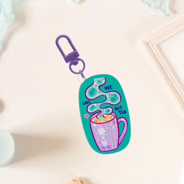 Acrylic Keychain - We Love Hot Tea