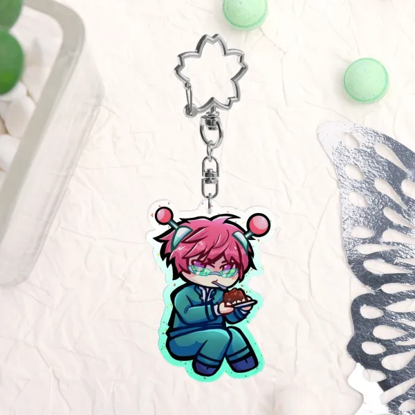 Saiki K Coffee Jelly Glitter Keychain