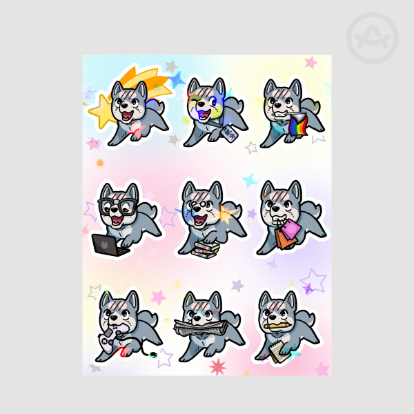Silver Fang Network Holographic Sticker Sheet