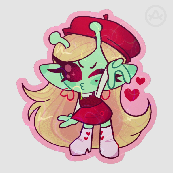Alien Lovecore Sticker - Velvet