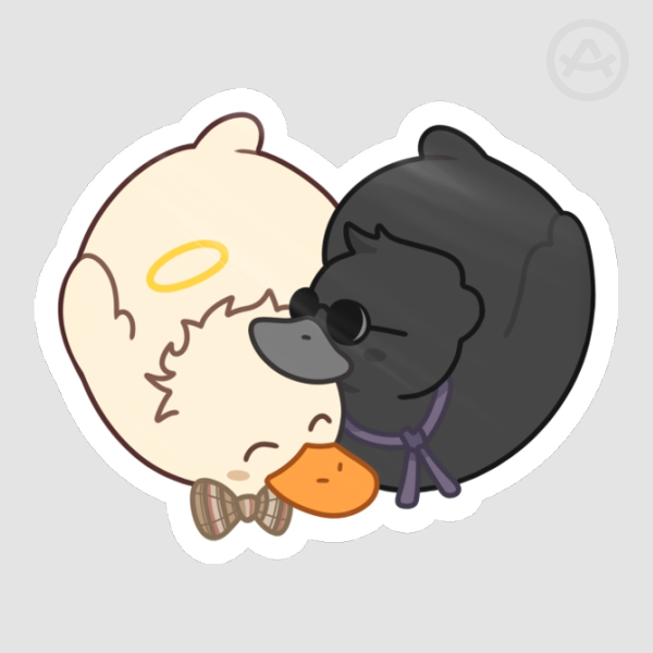 Good Omens | Aziracrow | Aziraphale | Crowley | Ducks | Die Cut Stickers