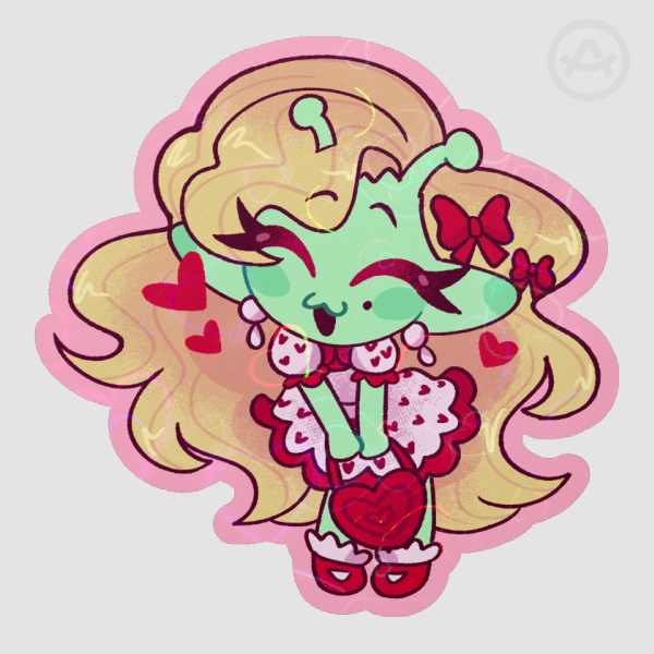 Alien Lovecore Sticker - Strawberry