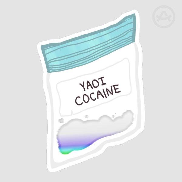 yaoi cocaine holo foil sticker