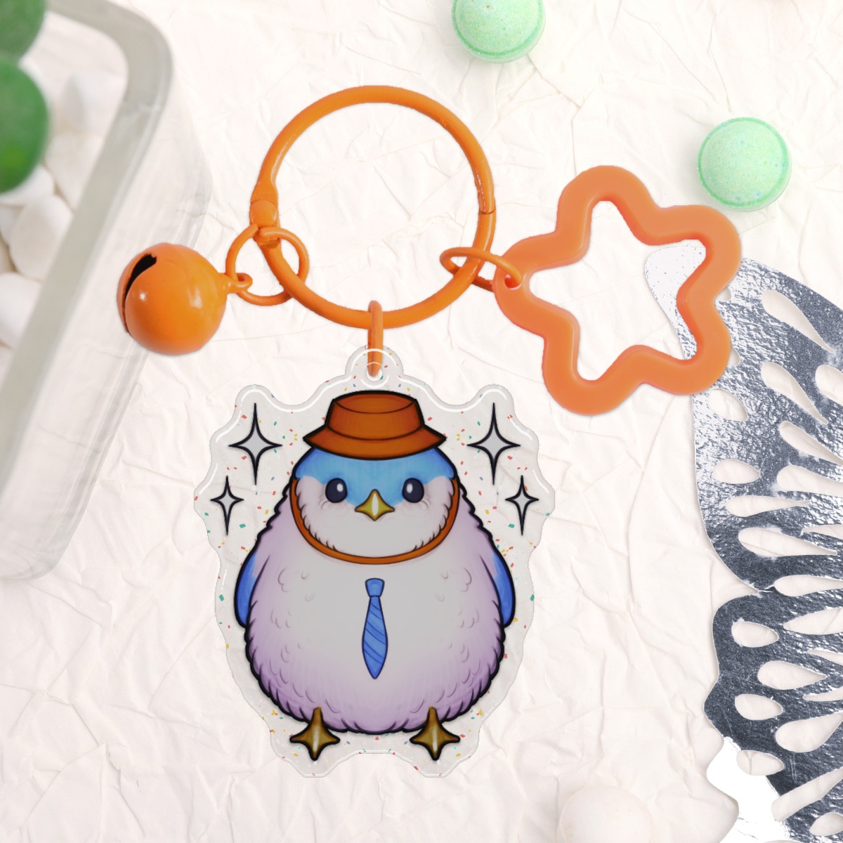 Bun-chan Keychain (blue)