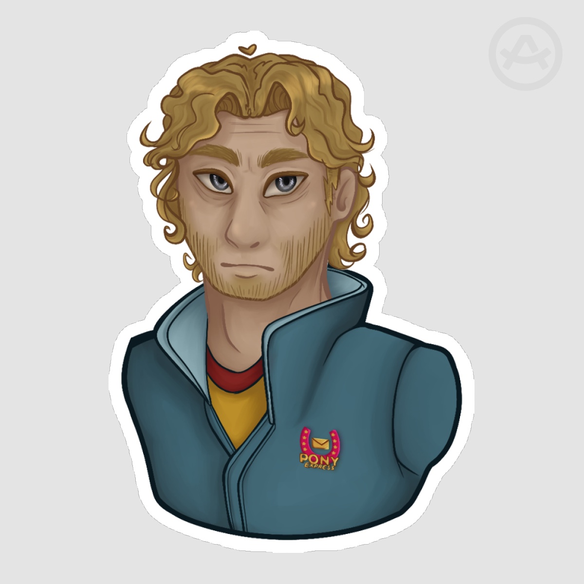 Mouth Washing Sticker - Curly