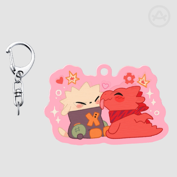 KiriDragon & BakuDog moving keychain