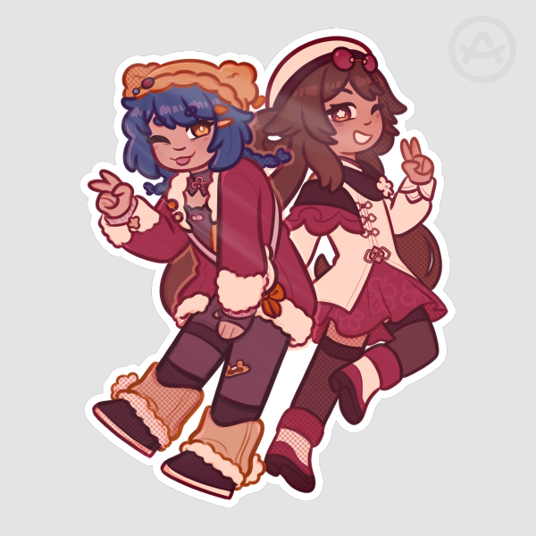 Genshin Impact | Hu Tao & Xiangling Sticker