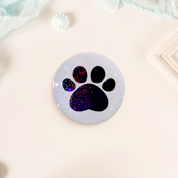 Black & White Paw Button Pin