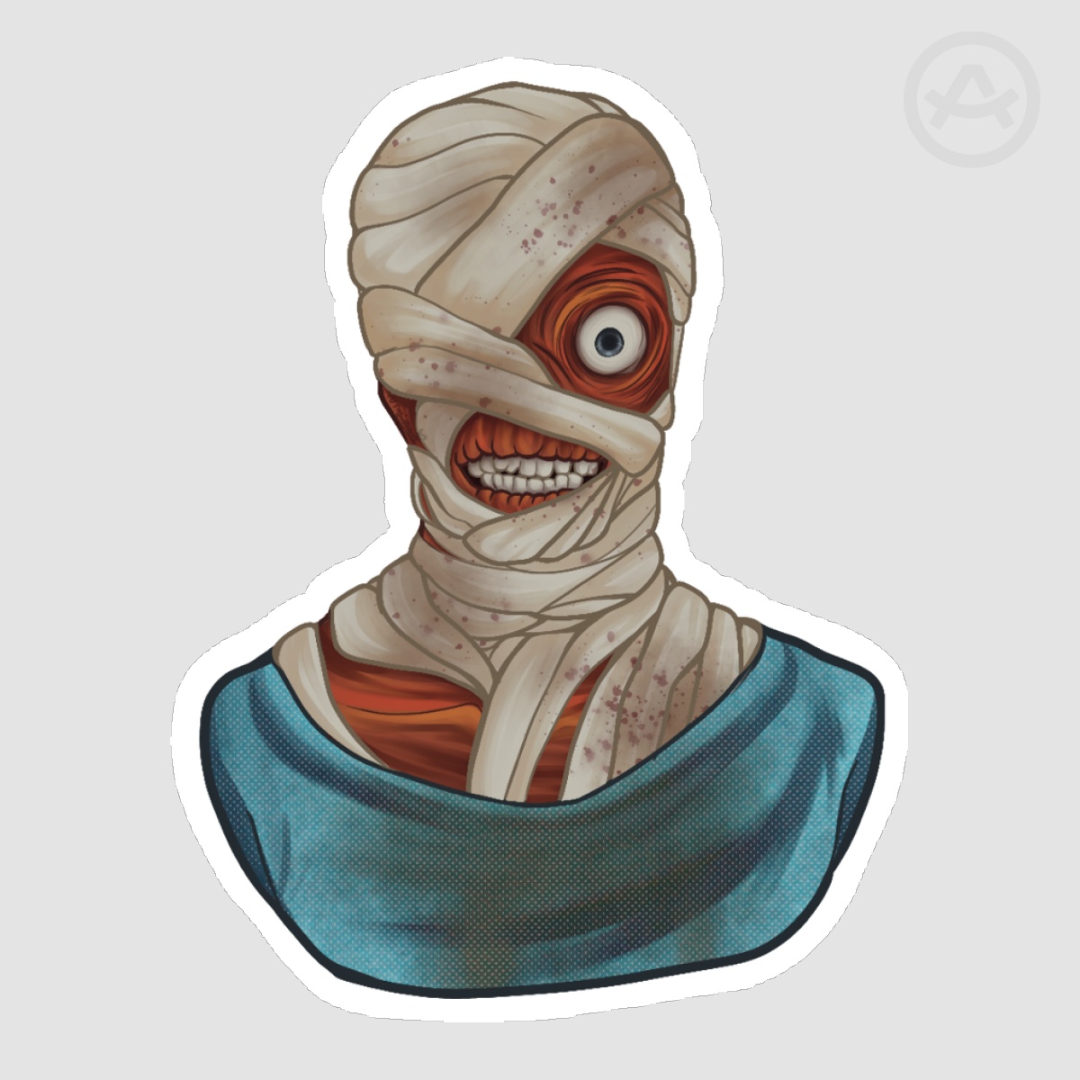 Mouth Washing Sticker - Burnt Curly