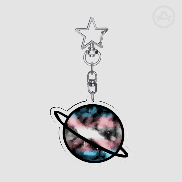 Transgender Pride Galaxy Planet Acrylic Keychains