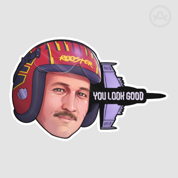 Rooster Sticker (you look good)