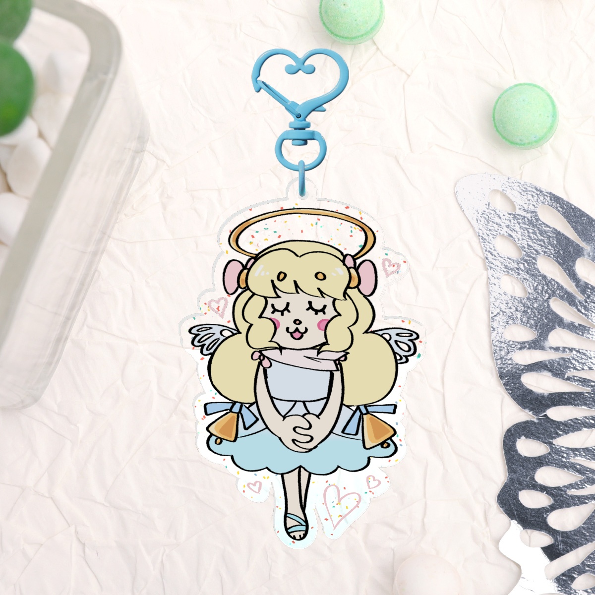 Phoenica Fleecity Glitter Acrylic Keychain