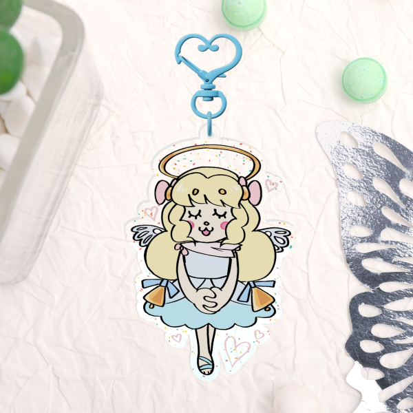 Phoenica Fleecity Glitter Acrylic Keychain