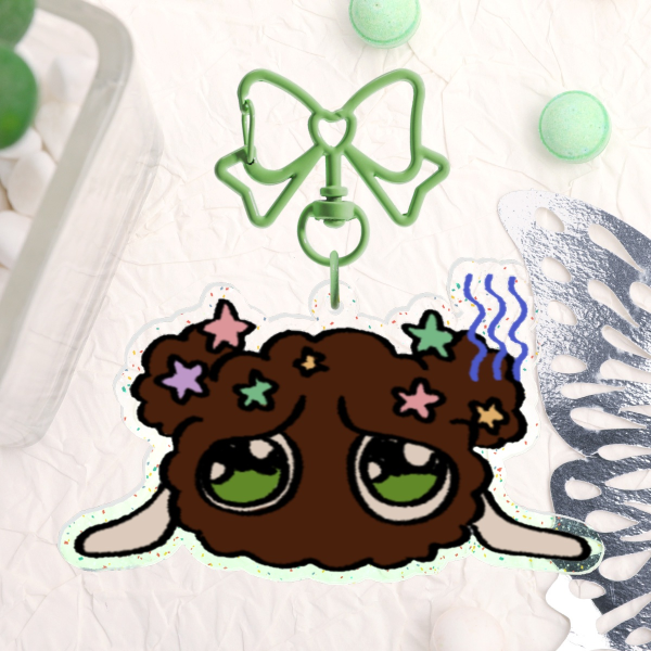 Molly Puff Glitter Acrylic Keychain