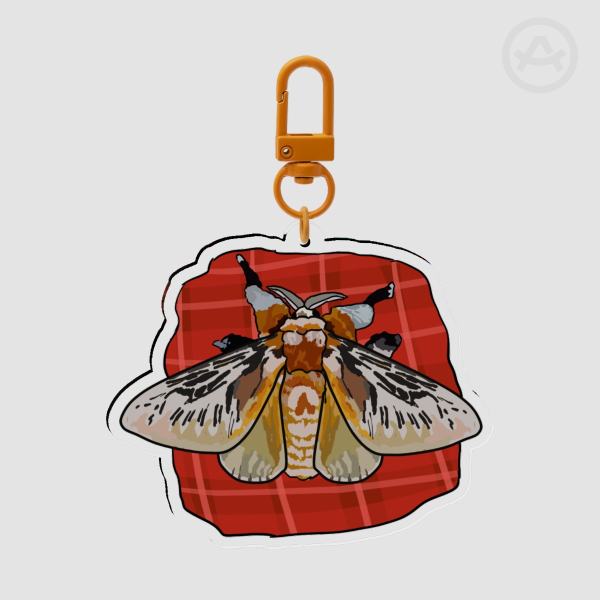 Southern Flannel Moth + Flannel - Keychain
