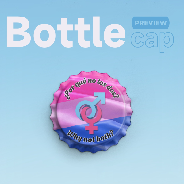 Why Not Both Bi Pride Bottle Cap Badge