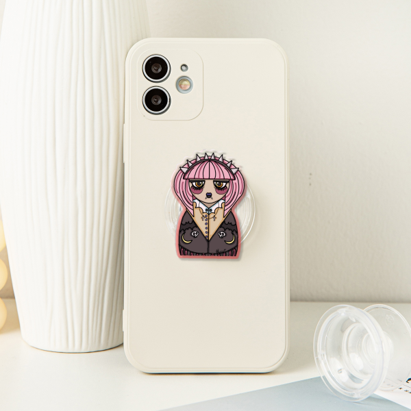 Acrylic Gothic Doll Phone Holder - 1.96"(50mm), Clear