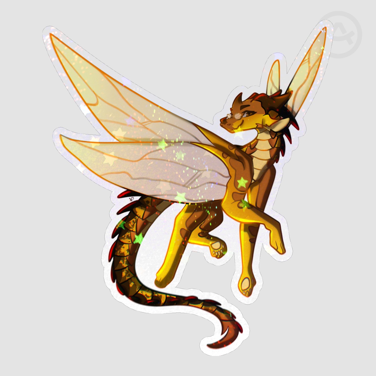 Cricket Holo Sand Star Die Cut Stickers