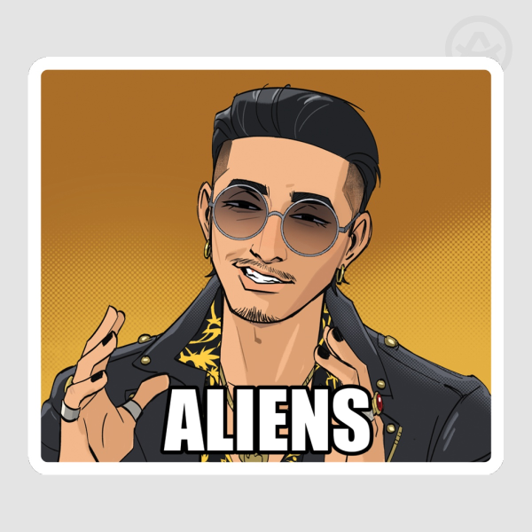 Zhao loves Aliens [sticker]