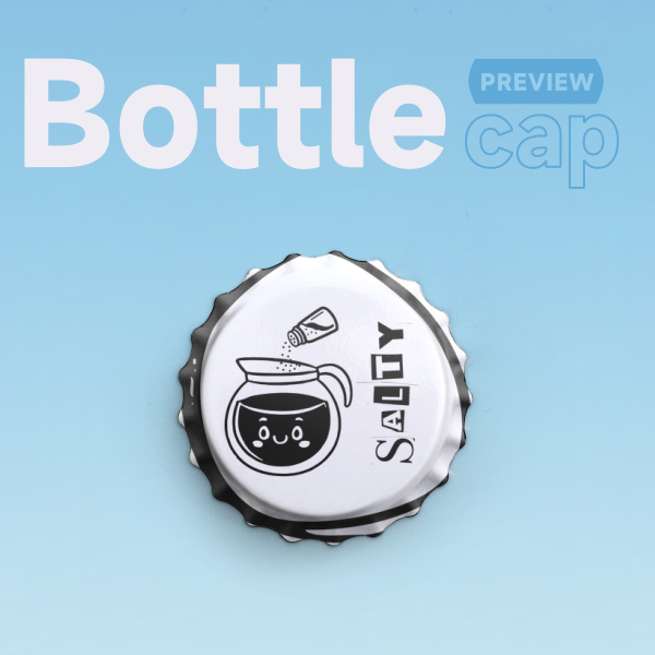 Salty Bottle Cap Badge