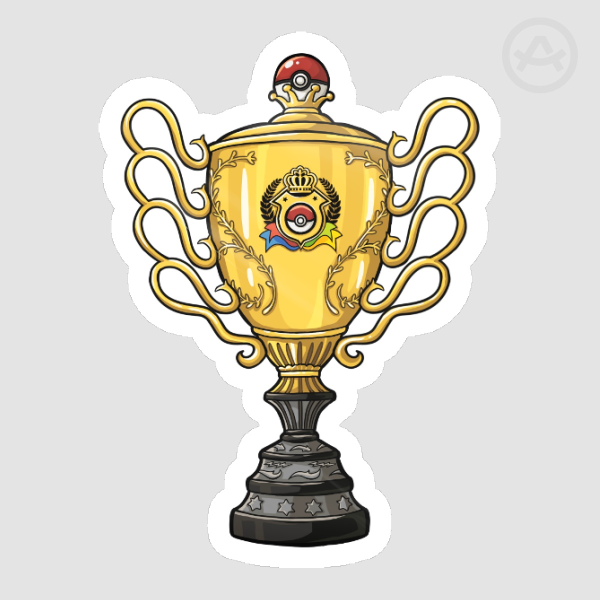 Ash Ketchum World Champ Trophy Glossy Sticker