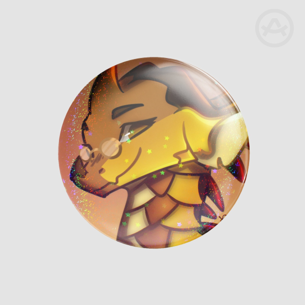 Cricket Holo Sand Star Round Badges (Button Pins)