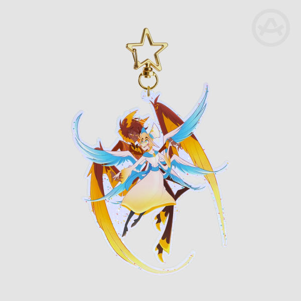 Radioapple Angel Au glitter keychain!