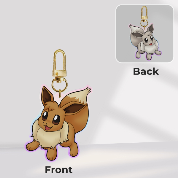 Eevee regular and Shiny Clear Acrylic Keychains