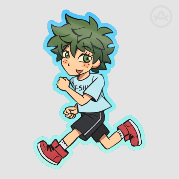 Deku Colored Edge Die Cut Sticker