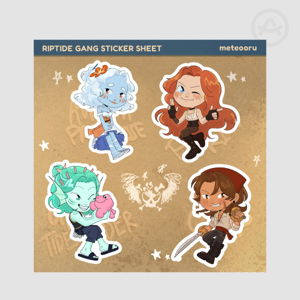 Riptide Sticker sheet