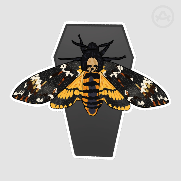 Death Head's Moth + Coffin -Sticker