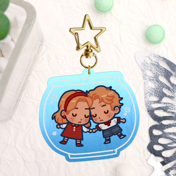 Fishbowl Twins Acrylic Keychain (Original Work)