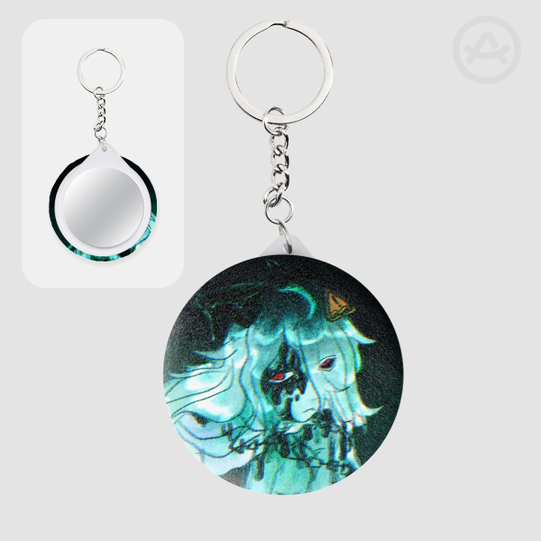 Omen Plush Badge Mirror Keychain
