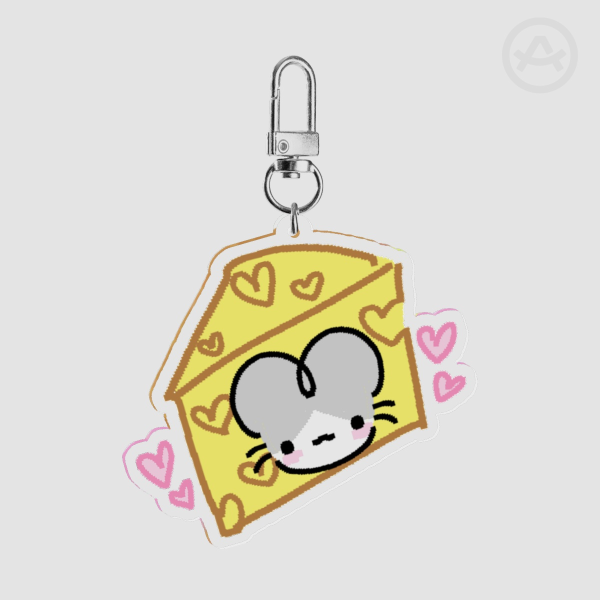 valentines silly cheese keychain