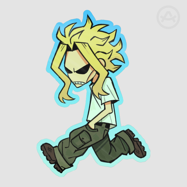 All Might True Form Colored Edge Die Cut Sticker
