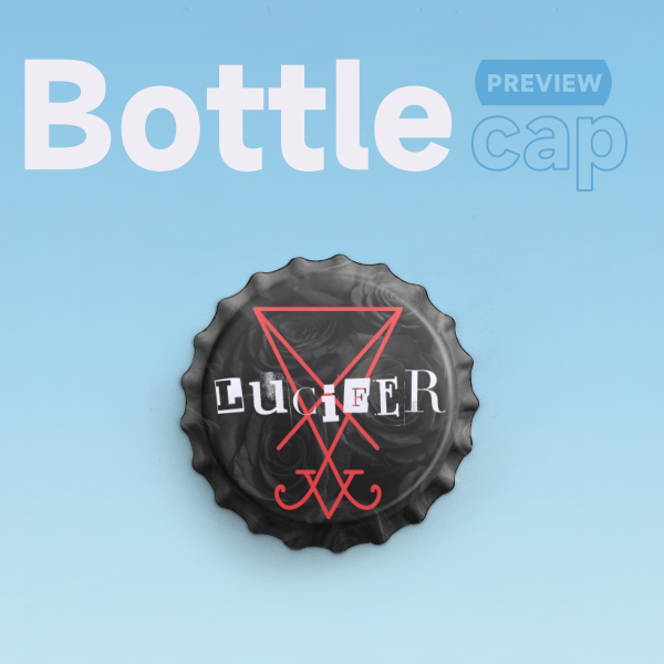 Lucifer Bottle Cap Badge