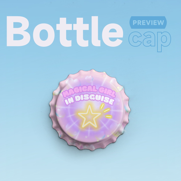 Magical Girl in Disguise Bottle Cap Badge