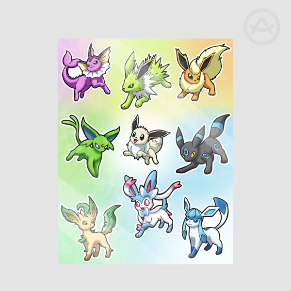 Shiny Eeveelutions Sticker Sheet
