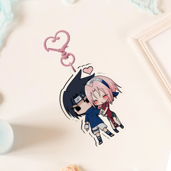 Chibi SasuSaku (Sakura short hair ver) Acrylic Keychain