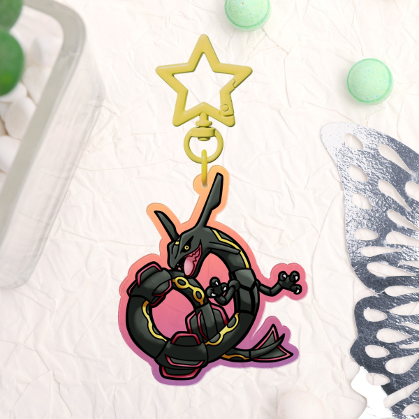 Shiny Rayquaza V2 Acrylic Keychain